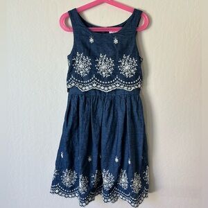 Navy Blue Embroidered Dress